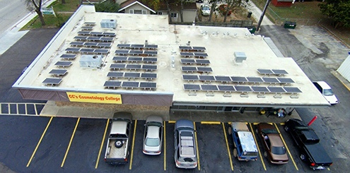 Image of Solar Panels on roof from above